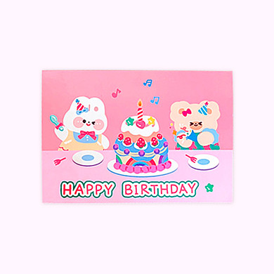 Фото товара 2 Открытка Happy Birthday pink
